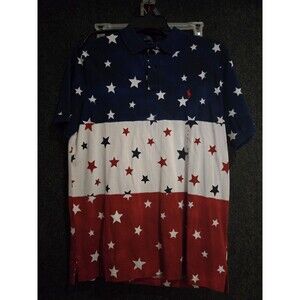 Polo Ralph Lauren USA Flag Polo Mens Medium Classic Fit Colorblock Americana Nwt